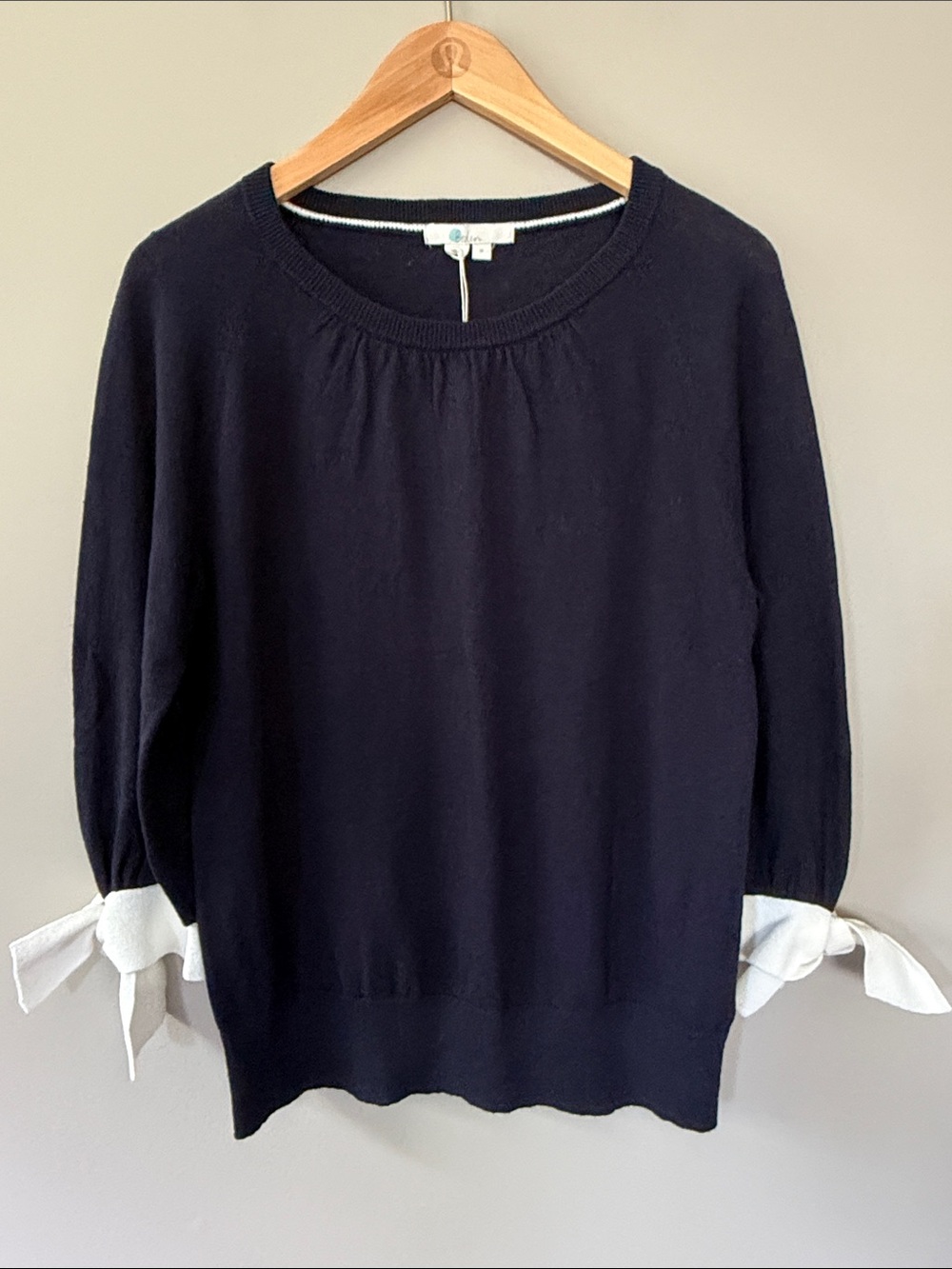 Boden Addie Jumper Sweater Medium NWT Preppy Sailor‎ Navy Blue White